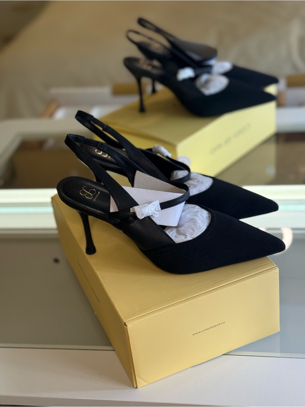 Cosy Island StrikeStep MoonNight Pointed Stiletto Slingback Heels US 8.5 NWB